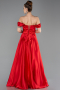 Red Long Satin Evening Dress ABU5530
