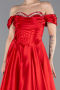 Red Long Satin Evening Dress ABU5530