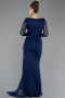 Navy Blue Long Dantelle Evening Dress ABU5588