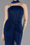 Long Navy Blue Dantelle Evening Dress ABU5686