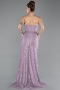 Lavender Long Laced Evening Dress ABU5642