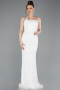 White Long Beaded Evening Dress ABU5511