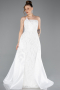White Long Beaded Evening Dress ABU5511
