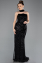 Long Black Beaded Evening Dress ABU5683