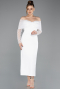 Midi White Cocktail Dress ABK2533
