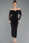 Midi Black Cocktail Dress ABK2533