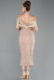 Gold Midi Beaded Party Dress ABK2461