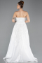 White Long Beaded Evening Dress ABU5511