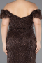 Long Brown Beaded Plus Size Evening Dress ABU5548