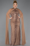 Long Copper Plus Size Engagement Dress ABU5596
