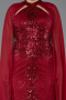 Long Burgundy Plus Size Engagement Dress ABU5596