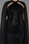 Long Black Plus Size Engagement Dress ABU5596