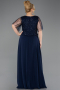 Long Navy Blue Chiffon Formal Plus Size Dress ABU5554