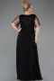 Long Black Chiffon Formal Plus Size Dress ABU5554