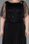 Long Black Chiffon Formal Plus Size Dress ABU5554