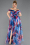 Long Sax Blue Plus Size Evening Gown ABU5263