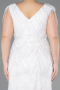 White Long Beaded Plus Size Evening Dress ABU5336