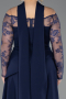 Long Navy Blue Dantelle Plus Size Evening Dress ABU5657
