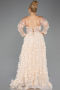 Long Gold Plus Size Engagement Dress ABU5660