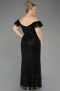 Long Black Beaded Plus Size Evening Dress ABU5548