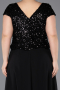 Long Black Chiffon Plus Size Evening Dress ABU5651