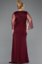 Long Burgundy Chiffon Plus Size Evening Dress ABU5624