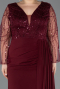 Long Burgundy Chiffon Plus Size Evening Dress ABU5624