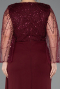 Long Burgundy Chiffon Plus Size Evening Dress ABU5624