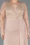 Long Gold Chiffon Plus Size Evening Dress ABU5624