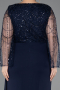 Long Navy Blue Chiffon Plus Size Evening Dress ABU5624
