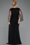 Long Black Chiffon Plus Size Evening Dress ABU5624