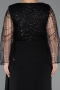 Long Black Chiffon Plus Size Evening Dress ABU5624
