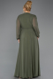 Olive Drab Long Chiffon Plus Size Evening Dress ABU3075