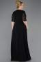 Long Black Chiffon Plus Size Evening Dress ABU5613