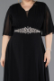 Long Black Chiffon Plus Size Evening Dress ABU5613