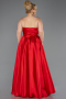 Long Red Satin Plus Size Evening Dress ABU5650
