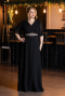 Long Black Chiffon Plus Size Evening Dress ABU5613