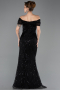 Long Black Beaded Evening Dress ABU5694