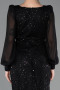 Long Black Beaded Evening Dress ABU5695