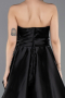 Black Strapless High Slit Long Satin Graduation Prom Dress ABU4774