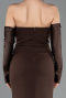 Brown Strapless Sleeve Accessories Long Mermaid Prom Dress ABU4398