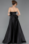 Black Long Satin Evening Dress ABU5541