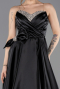 Black Long Satin Evening Dress ABU5541