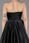Black Long Satin Evening Dress ABU5541