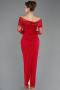 Red Long Beaded Evening Dress ABU5550