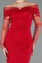 Red Long Beaded Evening Dress ABU5550