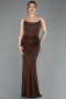 Long Brown Dantelle Evening Dress ABU5717