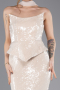 Long Beige Mermaid Prom Dress ABU5721