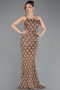 Long Copper Scaly Evening Dress ABU5701
