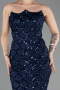 Long Navy Blue Scaly Evening Dress ABU5701